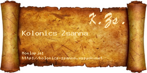 Kolonics Zsanna névjegykártya
